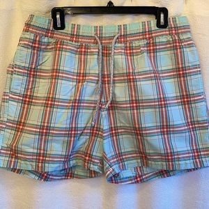 Vilebrequin swim trunks blue orange check